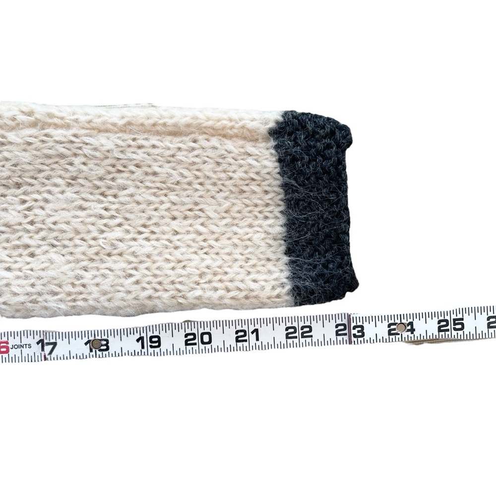 Vintage Hand Knit Floral Wool Mohair Blend Cardigan Cream Chunky Made Italy XS/S - Picture 15 of 17